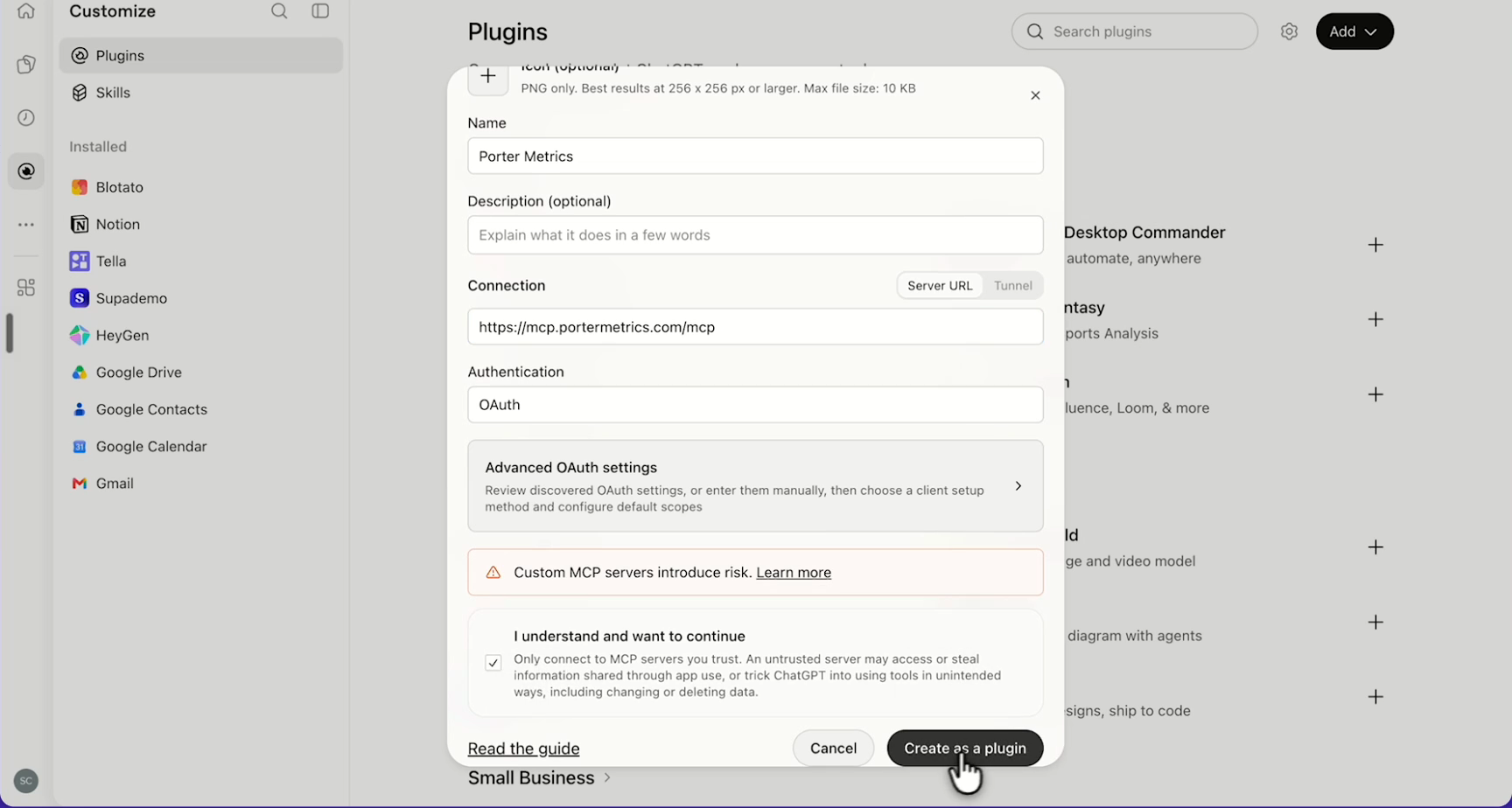 Step 12: Create the plugin