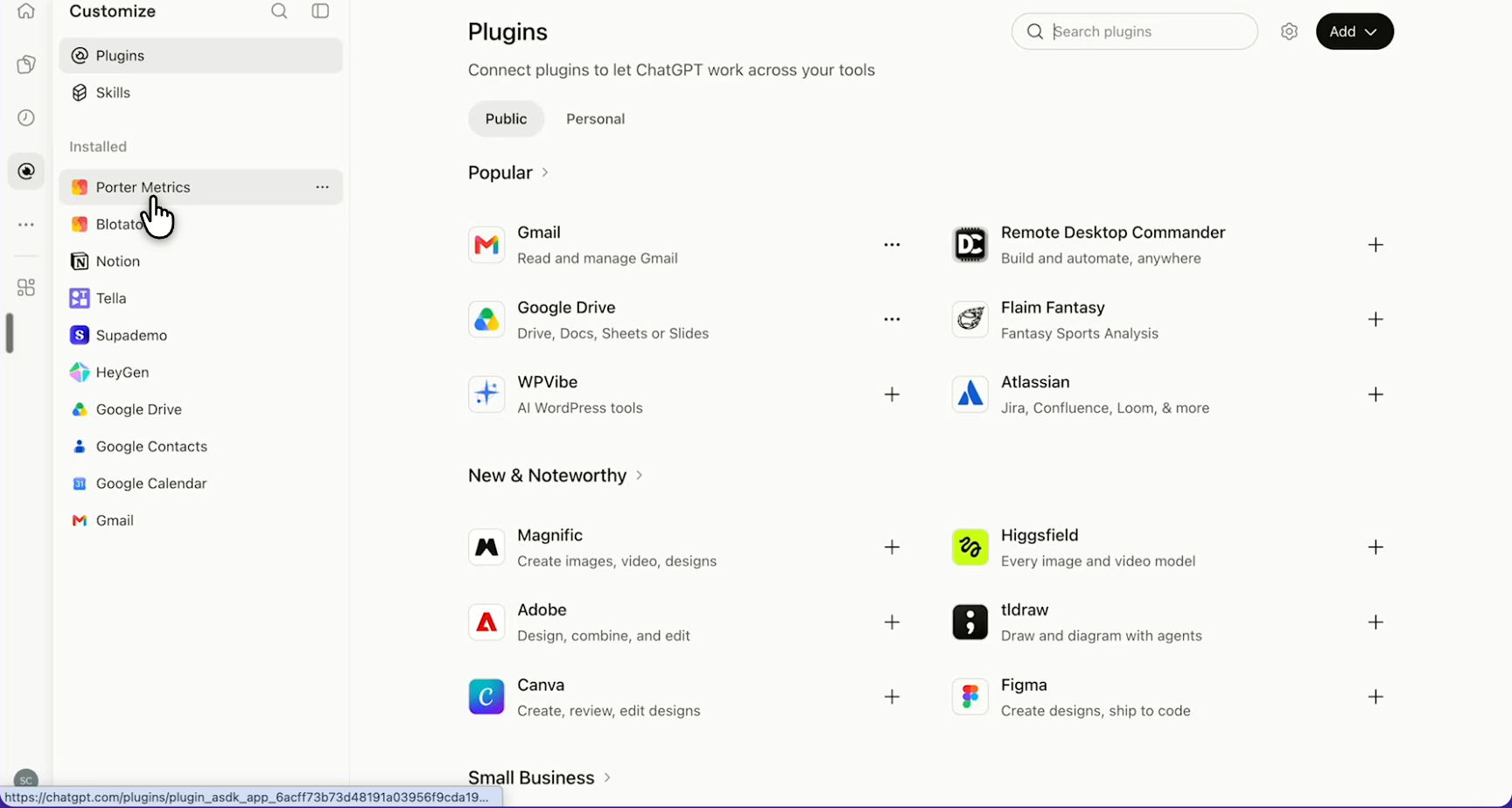 Step 17: Open the installed Porter Metrics plugin