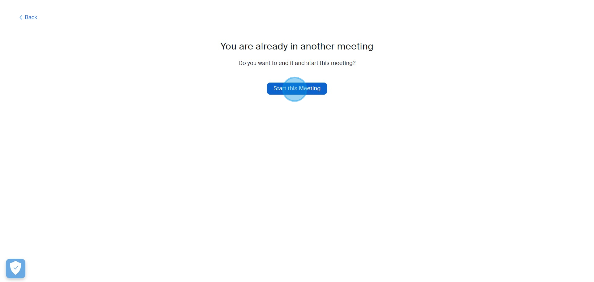 5 Click on "Start this Meeting"