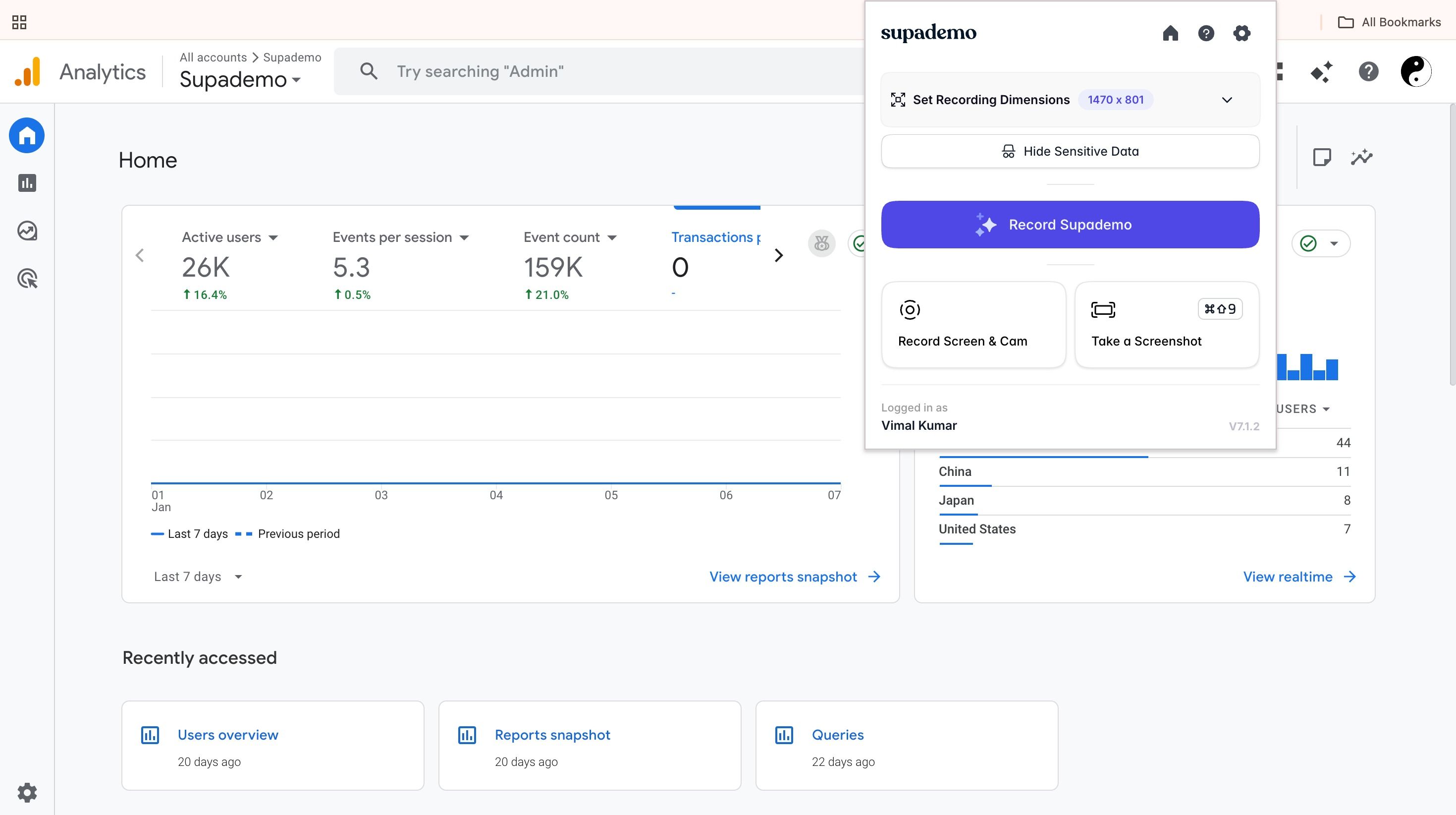 Preview of Record a Supademo via Chrome Extension