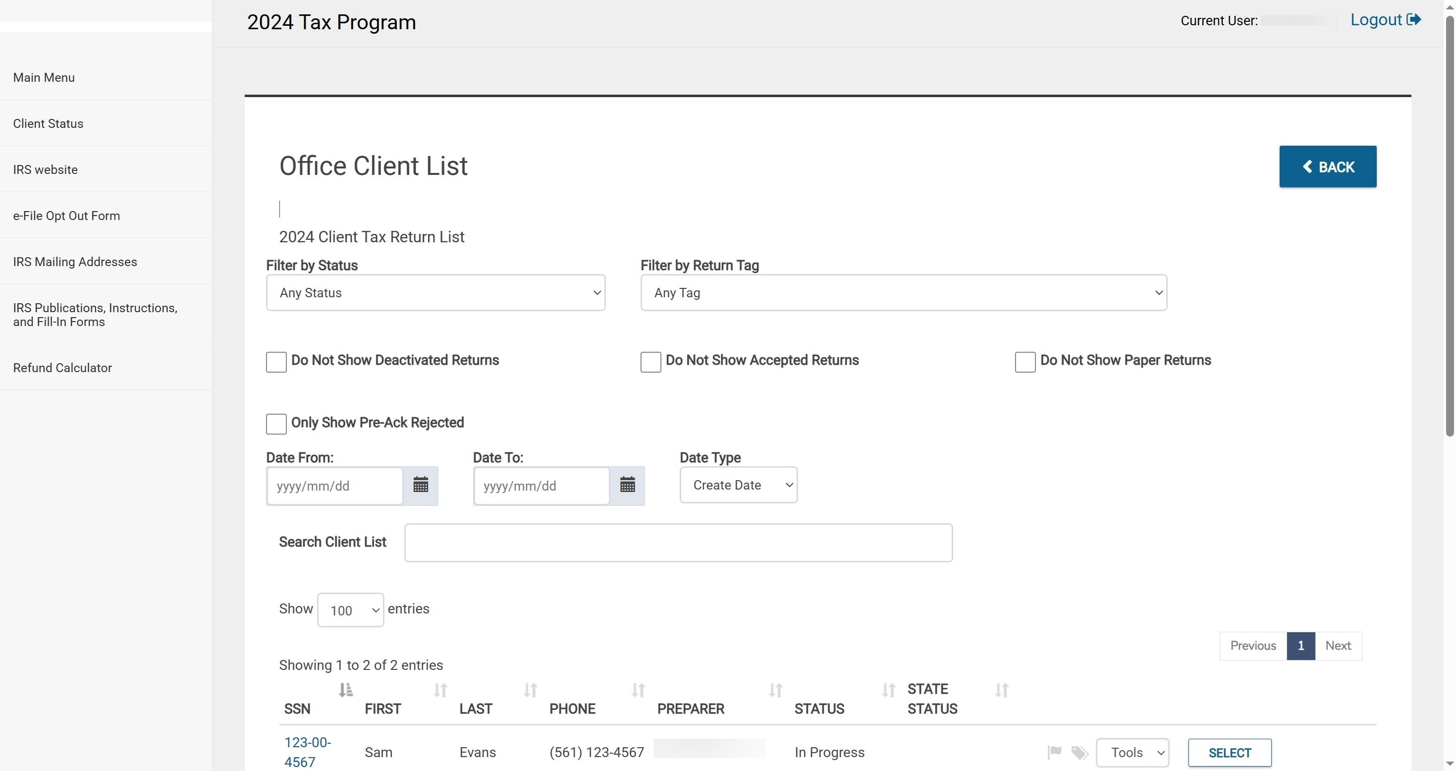 TaxSlayer Pro Web- Customer Portal
