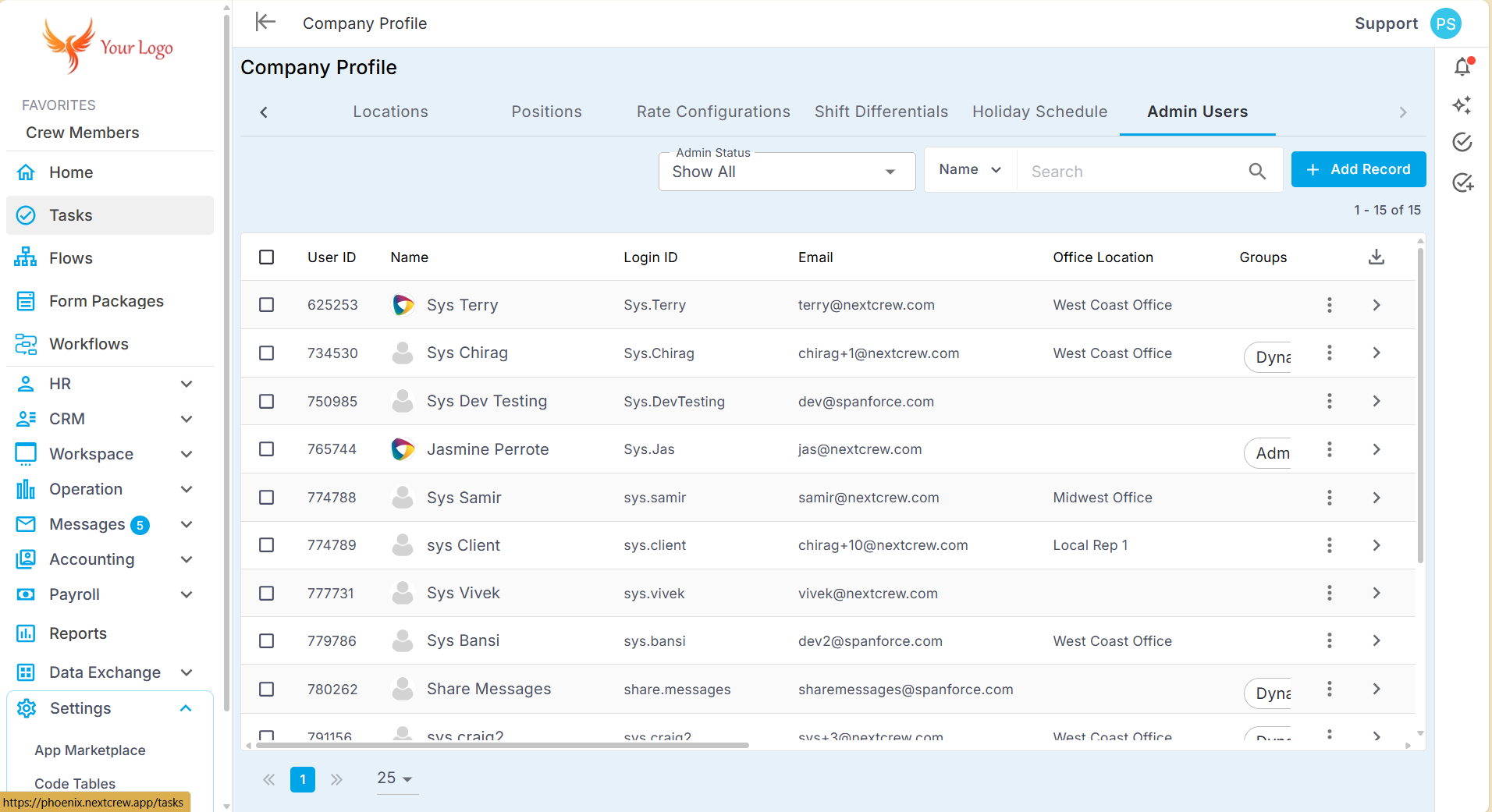 Adding a New Staffing Manager