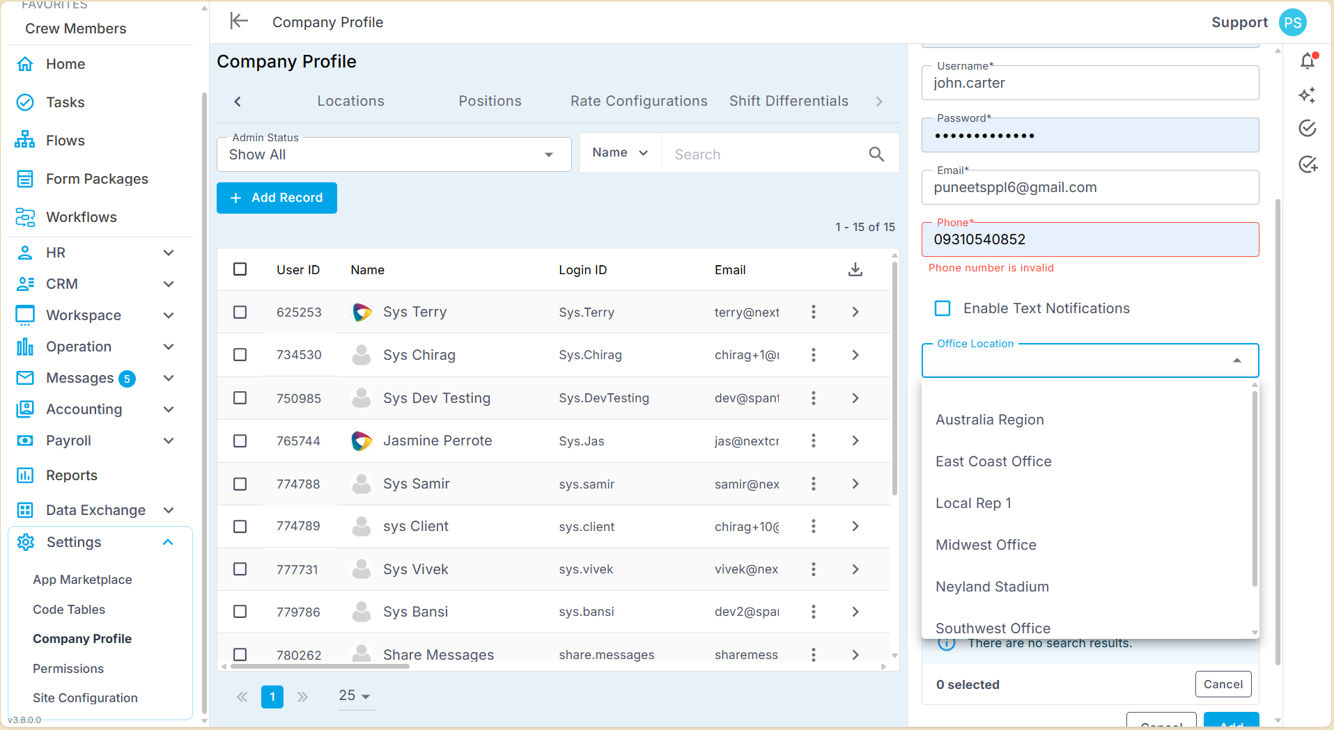 Adding a New Staffing Manager