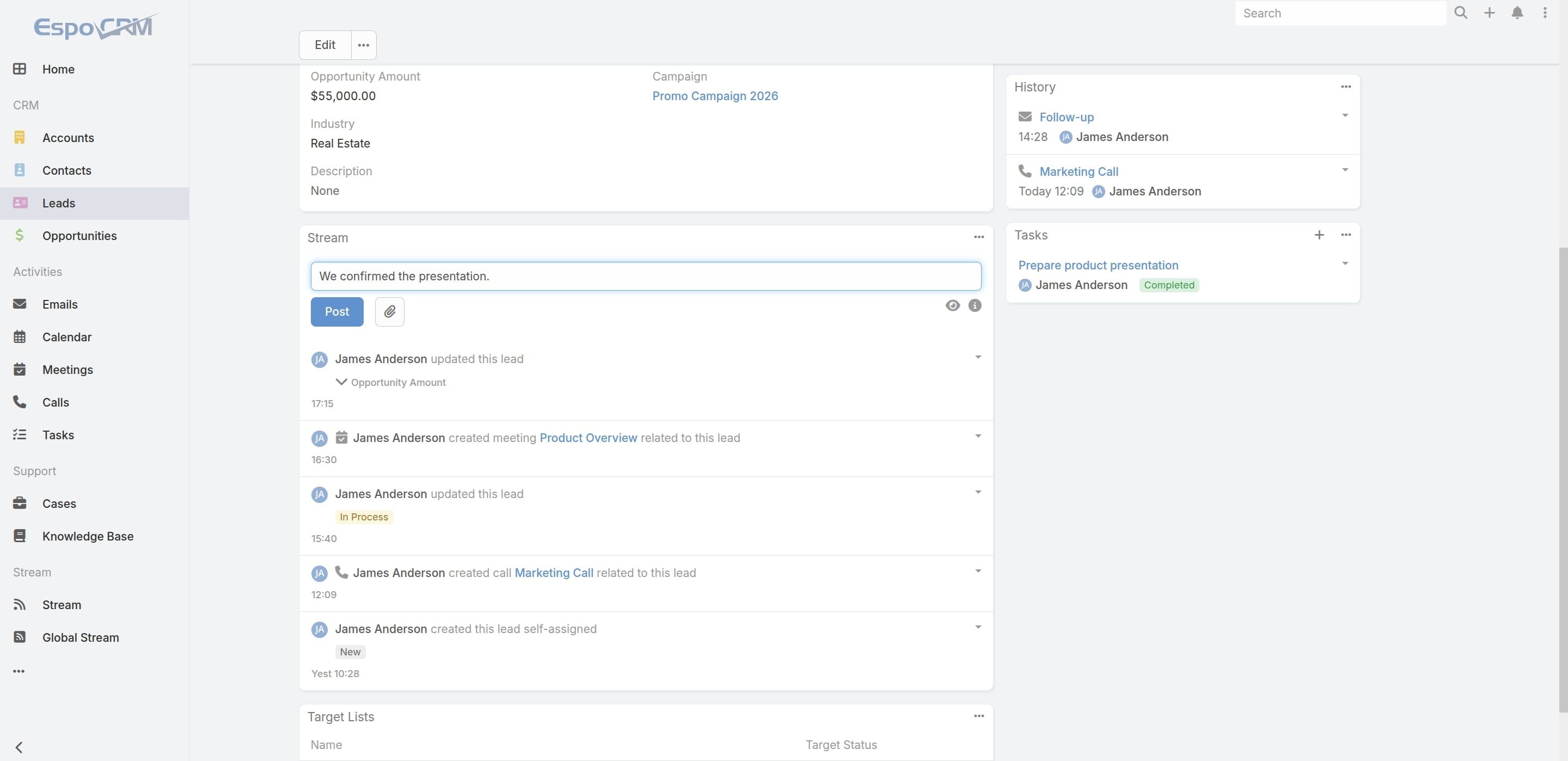 EspoCRM Stream – A Quick Tour