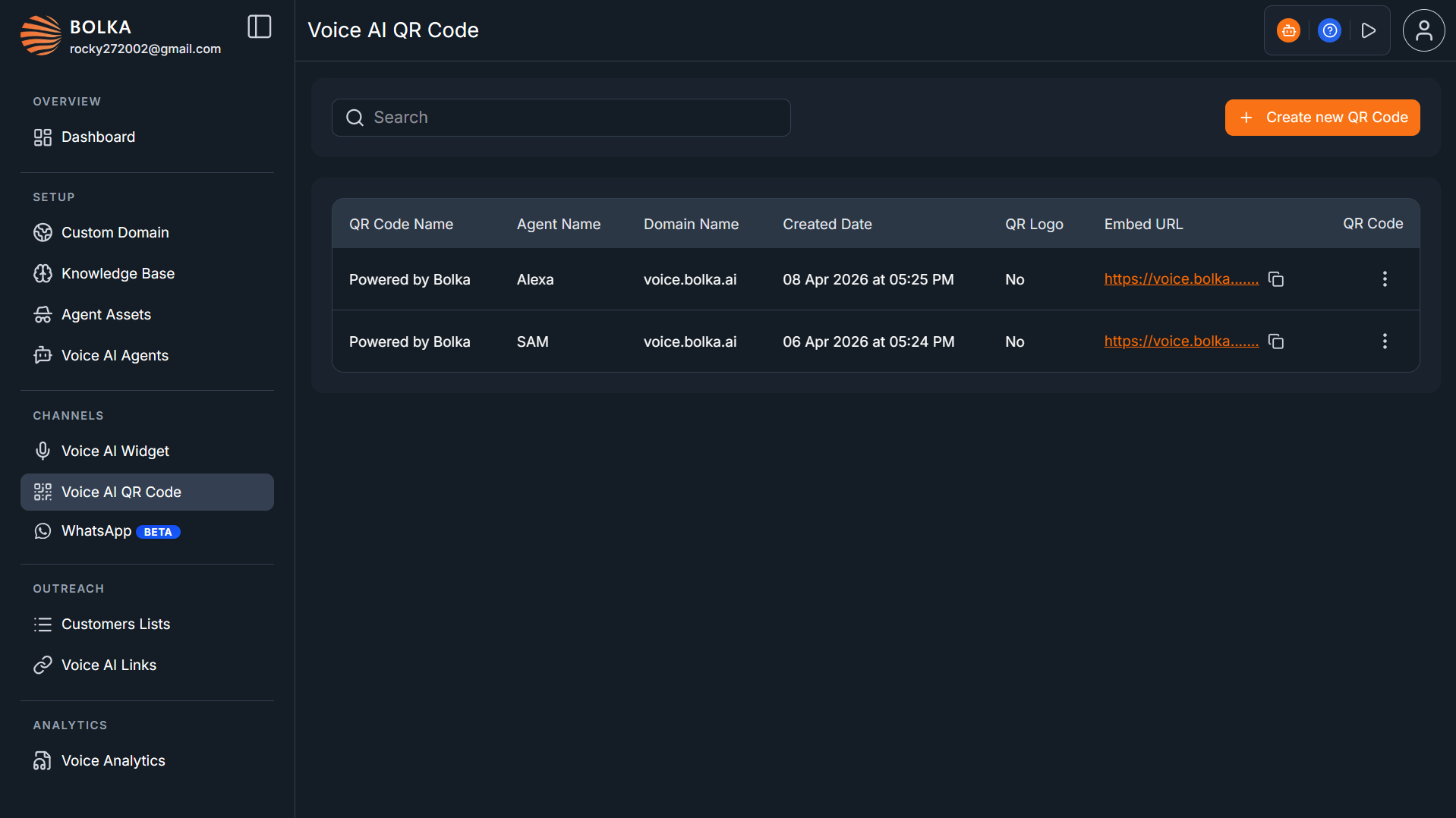 Create Voice Links as QR code