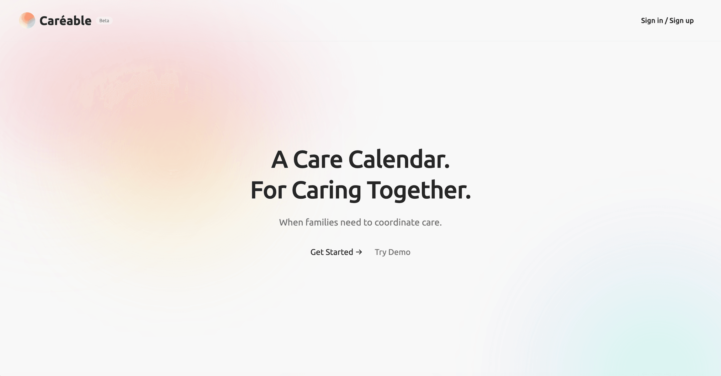 Careable Calendar: When families need to coordinate care.