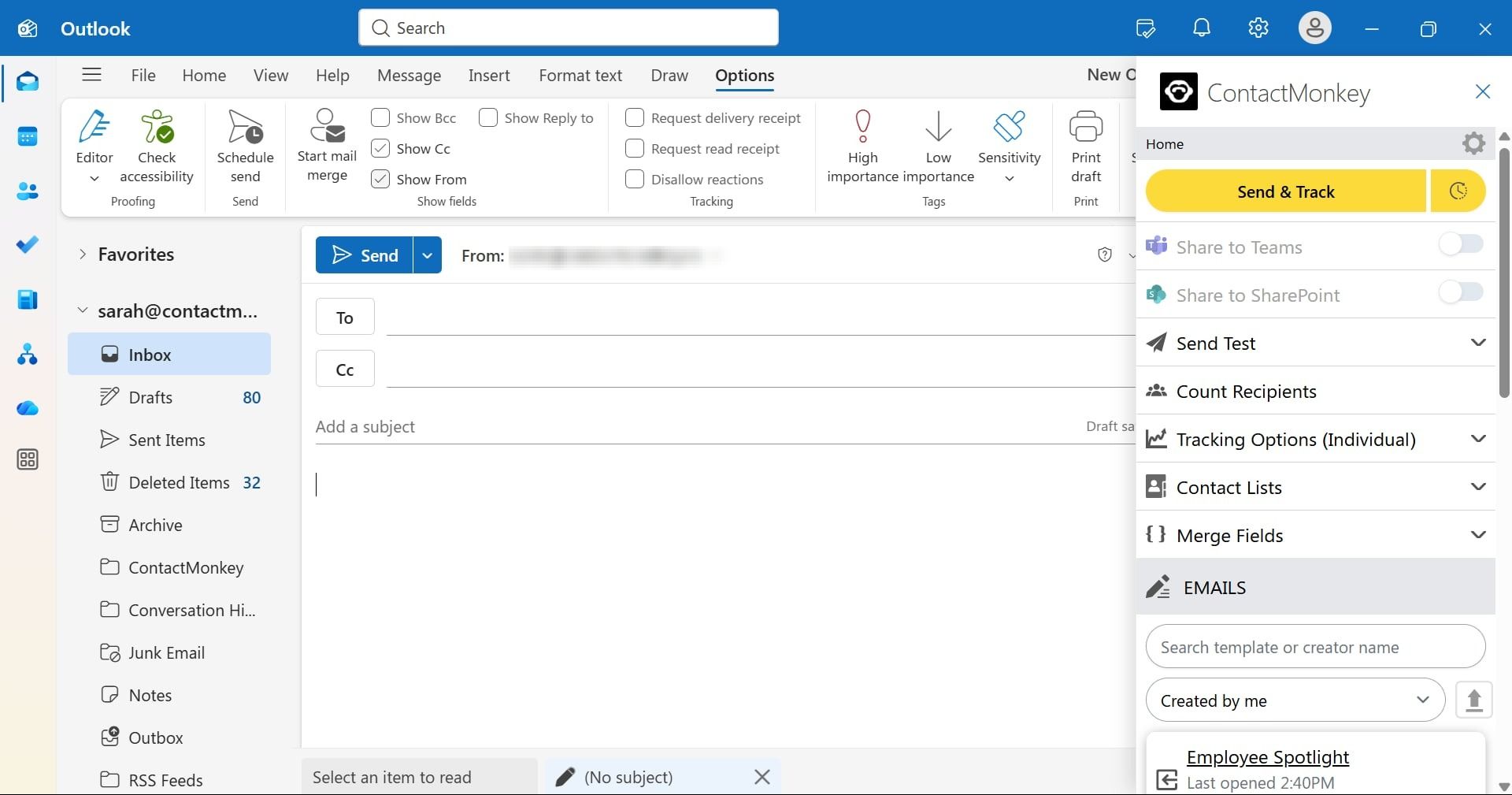 Monkey Email Service How to Send a ContactMonkey Email in Outlook 365